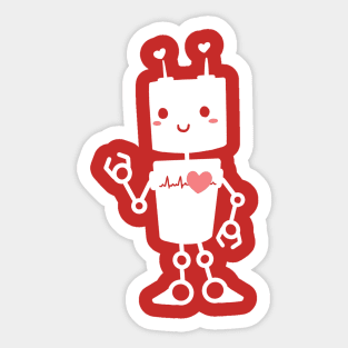 Lovebot white Sticker